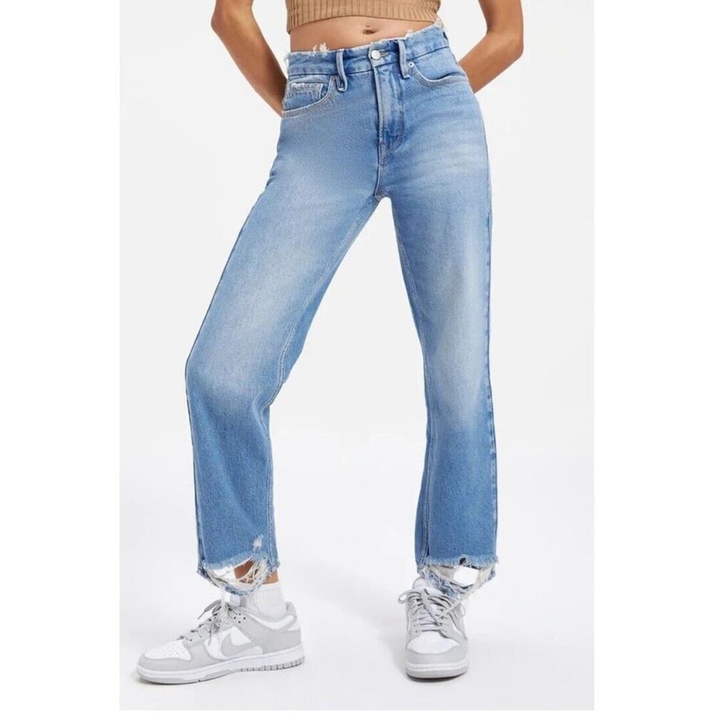 Good American Good 90s Duster Straight Leg
Distressed Jeans Indigo060 Size 12/31